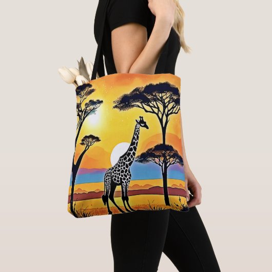 Safari Sunset: Giraffe's Embrace Tasche (Von Nahem)