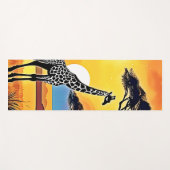 Safari Sunset: Giraffe's Embrace Yogamatte (Vorderseite (Horizontal))