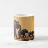 Safari Sunset: Vintager Elefant Kaffeetasse (Mittel)