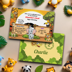 Safari Sunshine Tropical Jungle Animals Geburtstag Einladung