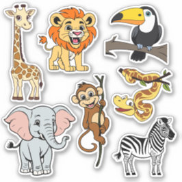 Safari Sunshine Tropical Jungle Animals Niedliches Aufkleber