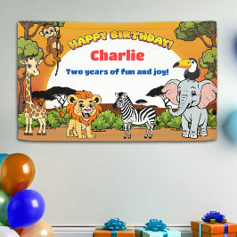 Safari Sunshine Tropical Jungle Animals Niedliches Banner