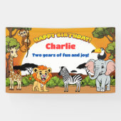 Safari Sunshine Tropical Jungle Animals Niedliches Banner (Horizontal)