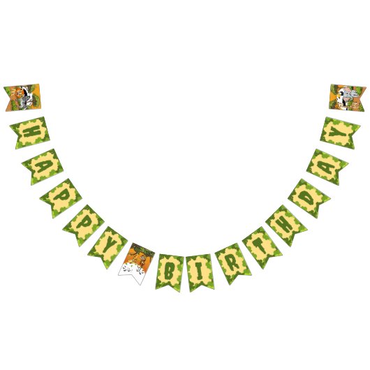 Safari Sunshine Tropical Jungle Animals Niedliches Wimpelkette (Alle)