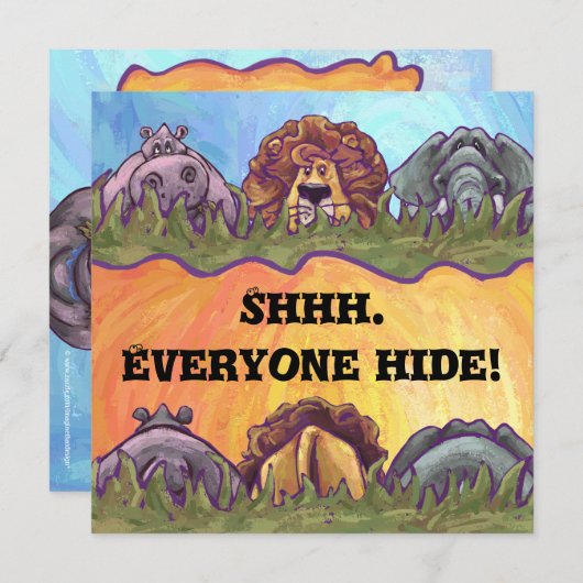 Safari Surprise Party Einladung (Vorne/Hinten)