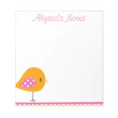 Safari Sweetness Birdie Notepad 5,5" x 6" Notizblock (Vorderseite)
