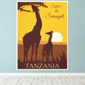 Safari the Serengeti, Tansania, Leinwanddruck (Insitu (Holzboden))