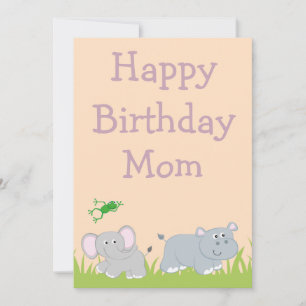Safari-Thema Alles Gute zum Geburtstag Mama Feiertagskarte