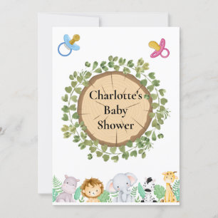 Safari Thema Baby Dusche Flat Einladung