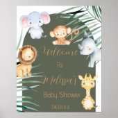 Safari Thema Begrüßung Baby-Dusche Poster (Vorne)
