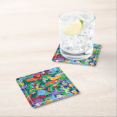 Safari Thema Birthday Rainbow Party Rechteckiger Pappuntersetzer (Vor Ort)