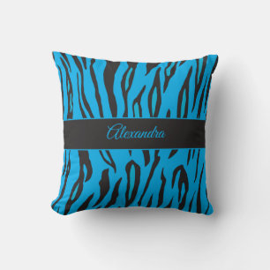 Safari-Thema Blau und Schwarz-Tier-Druck Kissen