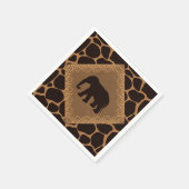 Safari Thema Elephant über Giraffe Print Serviette (Ecke)