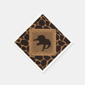 Safari Thema Elephant über Giraffe Print Serviette (Ecke)