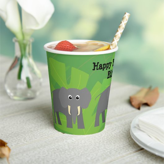 Safari Thema Geburtstag - Elefant Pappbecher (In Situ)
