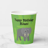 Safari Thema Geburtstag - Elefantenpapiertasse Pappbecher (Vorderseite)