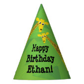 Safari Thema Geburtstag - Giraffen Partyhütchen (Vorderseite)