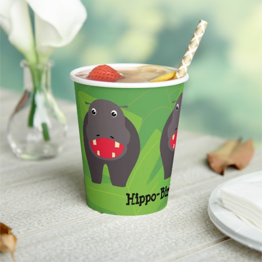 Safari Thema Geburtstag Hippo Pappbecher (In Situ)