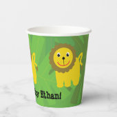 Safari Thema Geburtstag Lion Pappbecher (Rückseite)