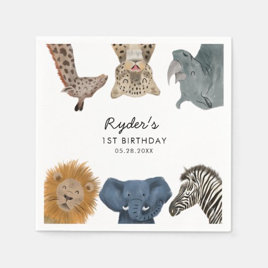 Safari Thema Geburtstagsparty Kinder Serviette (Vorderseite)