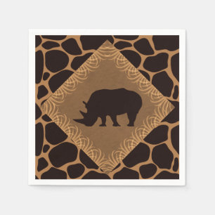 Safari-Thema-Nashorn Serviette