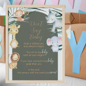 Safari Thema Say Baby Shower Game Sign Poster