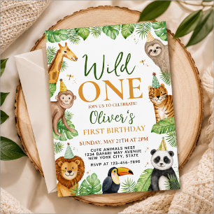 Safari-Thema zum ersten Geburtstag Einladung