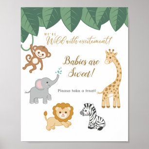 Safari Theme Baby Dusche Nehmen Sie eine Leckerei Poster
