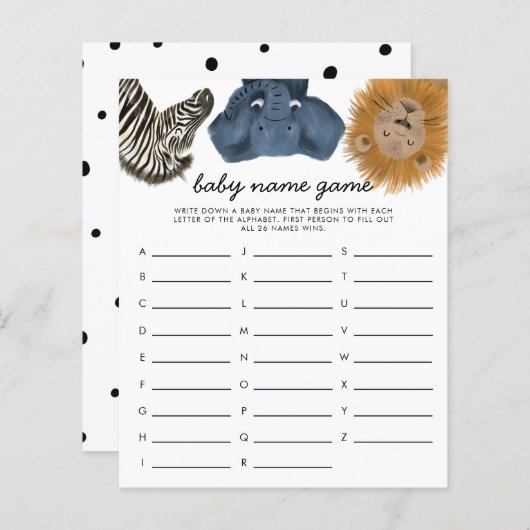 Safari Theme Baby Name Showspiel (Vorne/Hinten)