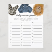 Safari Theme Baby Name Showspiel (Vorderseite)