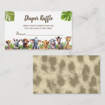 Safari Theme Baby Showdiaper Raffle Ticket