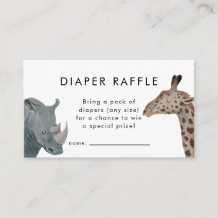 Safari Theme Baby Showdiaper Raffle Ticket Begleitkarte