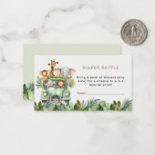 Safari Theme Baby Showdiaper Raffle Ticket Mitteilungskarte (Vorderseite/Rückseite Beispiel)