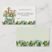 Safari Theme Baby Showdiaper Raffle Ticket Mitteilungskarte (Vorne/Hinten)
