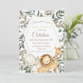 Safari Theme Baby Shower Invitation Einladung (Stehend Vorderseite)