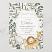 Safari Theme Baby Shower Invitation Einladung (Vorne/Hinten)