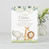 Safari Theme Baby Shower Invitation Einladung (Stehend Vorderseite)