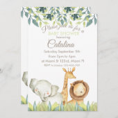 Safari Theme Baby Shower Invitation Einladung (Vorne/Hinten)