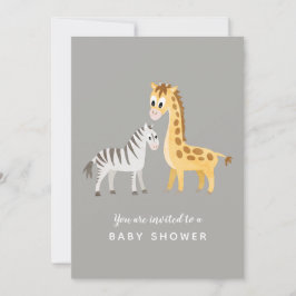 Safari Theme Baby Shower Zebra und Giraffe Einladung