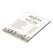 Safari Theme Baby Showspielerin Ratgeber Wer Notizblock (Rotiert)