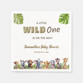 Safari Theme Eine kleine Wild One Baby Dusche Serviette (Vorderseite)