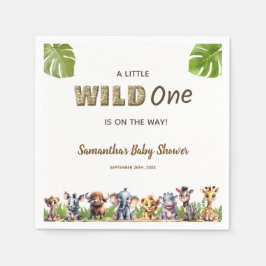 Safari Theme Eine kleine Wild One Baby Dusche Serviette