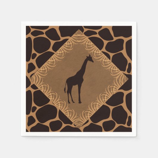 Safari Theme Giraffe Serviette (Vorderseite)