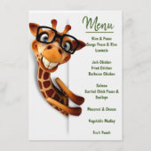 Safari Theme Menu Card Menükarte (Vorderseite)