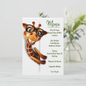 Safari Theme Menu Card Menükarte (Stehend Vorderseite)