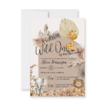 Safari Theme Wild One Baby Shower Einladung