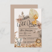 Safari Theme Wild One Baby Shower Einladung (Vorne/Hinten)