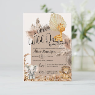 Safari Theme Wild One Baby Shower Einladung