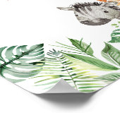 Safari Themed Baby Boy Shower Fingerprint Tree Poster (Ecke)