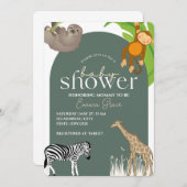 Safari Themed Baby Dusche Einladung (Vorne/Hinten)
